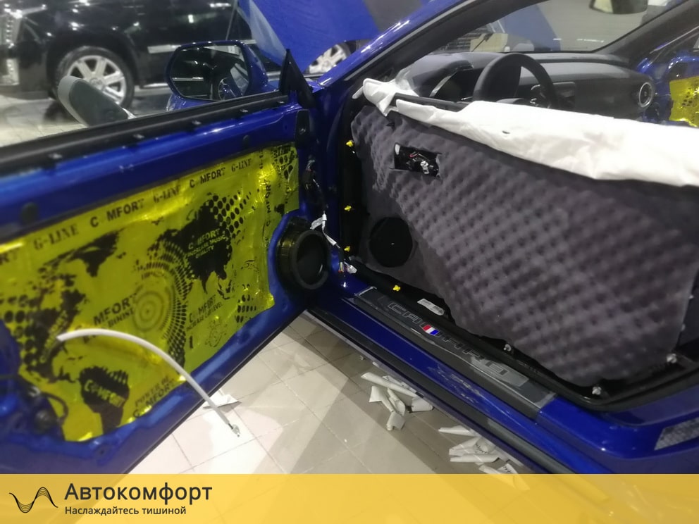 Шумоизоляция дверей Chevrolet Camaro 2019 (Шевроле Камаро)